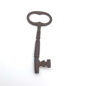 Antique Cast Iron Skeleton Key Large 5 Inch Rustic Primitive Barrel Key